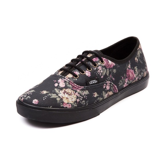 black flower vans shoes